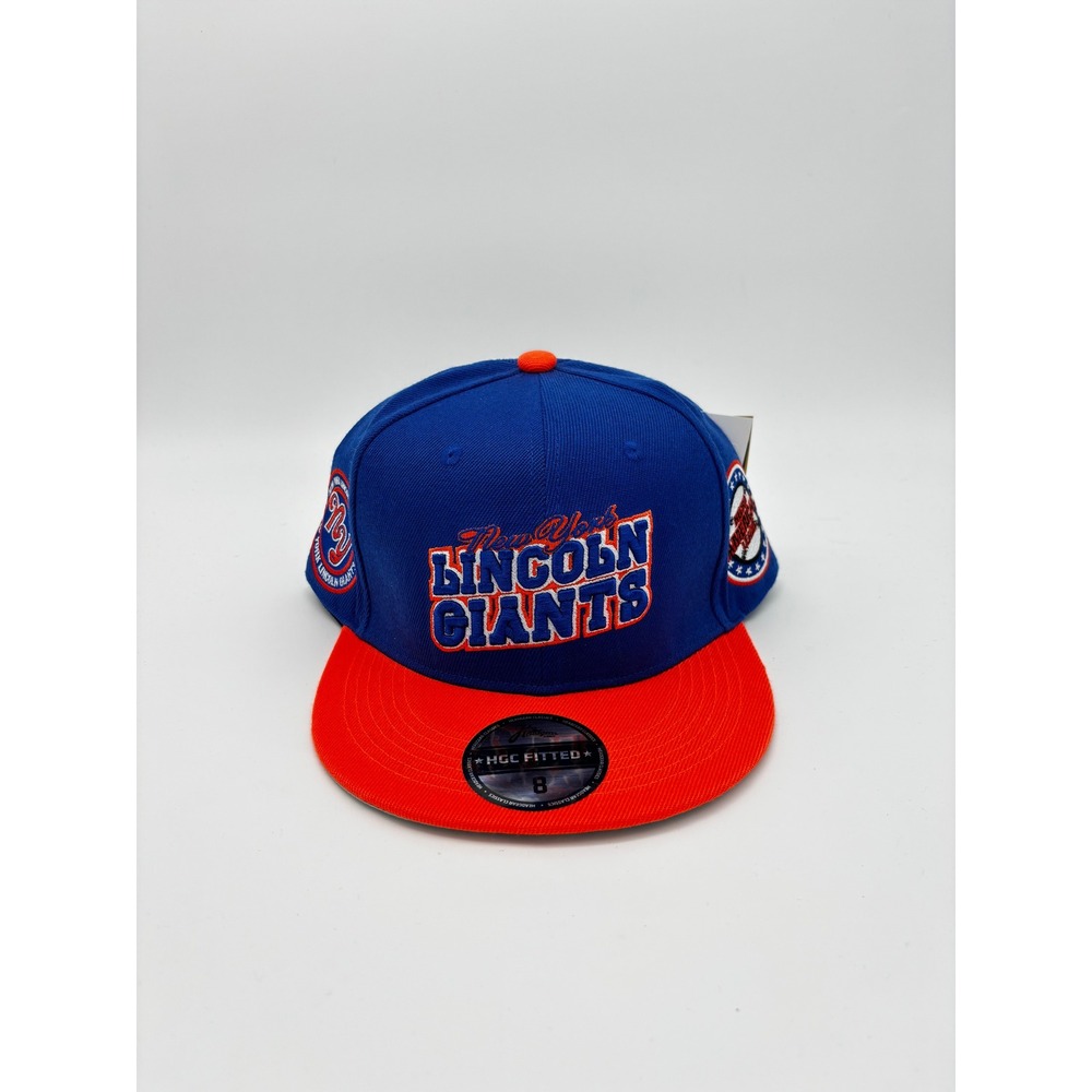 Headgear Classics Negro League NY Lincoln Giants Fitted Hat Royal Blue Orange 8